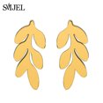 thumbnail image 2 of SMJEL pendientes de hoja bohemia de acero inoxidable joyería de boda hojas rama pendiente del perno prisionero del oído mujeres al por mayor pendientes negros bisutería, 2 of 2