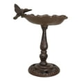 thumbnail image 3 of Rustic Cast Iron Hummingbird Perching On Flower Garden Bird Feeder Bath 10.5"H, 3 of 9