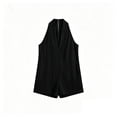 thumbnail image 4 of WAGUTH Women's Cotton Linen Halter Rompers Sleeveless V-Neck Shorts Jumpsuit with Pockets for Summer Beach Vacation & Casual Daily, 4 of 4