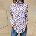 thumbnail image 2 of TQWQT Long Sleeve Shirts for Women Turtle Neck Tunic Top Casual Loose Fit Floral Printed Shirt Fall Mockneck T Shirts Trendy Curved Hem Graphic Tee Purple XL, 2 of 5