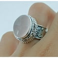 thumbnail image 4 of Navya Craft Rose Quartz Oval Sterling Silver Handmade Women Cocktail Pink Gemstone Ring Size 7.0, 4 of 7