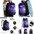 thumbnail image 2 of ZUXONGSY Wolf Galaxy Print Backpack for Boys Girls School Bag Middle High Schoolbag Bookbag with Lunch Box Pencil Case and Water Bottle Holder 4 In 1 Back to School Supplies, 2 of 6