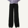 thumbnail image 5 of Efsteb Girls Wide Leg Pants Stretch High Waisted Straight Leg Yoga Pants Comfy Casual Yoga Pant with Pockets (Black,5-6 Years), 5 of 8
