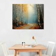 thumbnail image 2 of White Birch Tree Canvas Wall Art Yellow Forest Painting Print Large Landscape Pictures Living Room Bedroom Decor Frame, 2 of 6