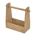thumbnail image 1 of Caja de almacenamiento portátil Portarrollos de papel Cesta de mano de madera de pino Multiusos Nuez marrón Zulema Estuche de condimento, 1 of 8