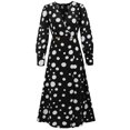 thumbnail image 6 of SMihono Fashion Formal Dresses for Women 2025 Polka Dot Print Long Sleeve Elegant Wedding Guest Dress V Neck Flowy Party Maxi Dress Black 10, 6 of 6