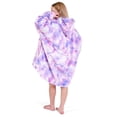 thumbnail image 3 of Bare Homey Plush Sherpa Wearable Blanket - Fluffy & Soft - Lightweight - Adult, Tie Dye - Pink, 3 of 9