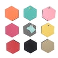 thumbnail image 4 of Tablero de mensajes hexagonal adhesivo de fieltro negro, 6 unidades, con 10 clavos de corcho para decoración de pared del hogar y el dormitorio., 4 of 7