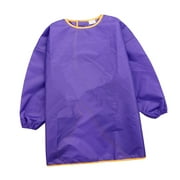 Kids Waterproof Apron Painting Drawing Eating Smock Bib Purple_S