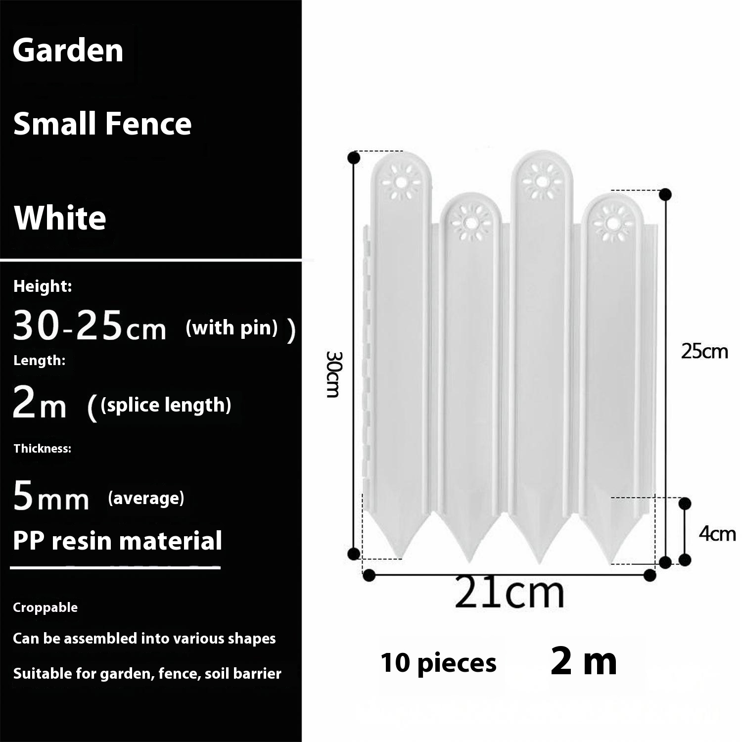 Garden Edging Garden fences,Lawn Garden Fence Edgings 9"X 11" Garden Edging Plastic Landscape Edging with 10Pcs Stakes for The Yard,Lawn Edging,Lawn Garden Flower Beds
