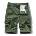 thumbnail image 2 of BiZtdJrK Mens Cotton Cargo Shorts Elastic Waisted Lightweight Workout Shorts Casual Summer Beach Shorts with Multi Pockets clearance items Army Green L, 2 of 4