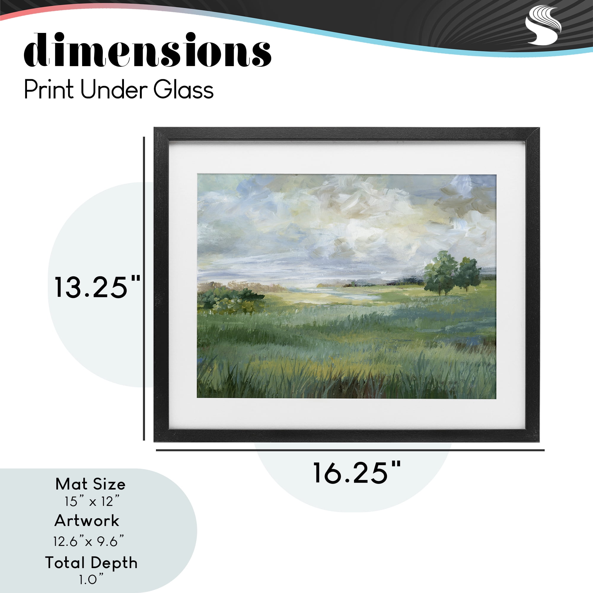 Stupell Industries Idyllic Field at Dawn Black Framed Print Under Glass, design by Nan