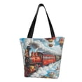 thumbnail image 1 of Disketp Red Train Hot Air Balloon Bolsa de Hombro Casual para Mujer, Bolso Cruzado para Compras, Viajes y Uso Diario, 1 of 6