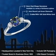 thumbnail image 2 of Gem Stone King 10K White Gold Blue Mystic Topaz and White Created Sapphire 3-Stone Ring for Women | 1.26 Cttw | Round 6MM | Gemstone November Birthstone | Size 9, 2 of 6
