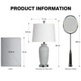 thumbnail image 7 of Cinkeda 25" Touch Control Table Lamp Set of 2, Gray-White Resin Jar Body with White Linen Shade, USB-C & AC Outlet, 3-Level Dimmable, Dimmable LED Bulb Included for Bedroom, 7 of 7