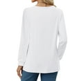 thumbnail image 4 of Fantaslook V Neck Blouses for Women Dressy Casual Tops Button Long Sleeve Shirts Trendy Fall Tops, 4 of 7