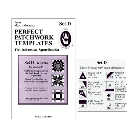 - Perfect Patchwork Template, Set D, Bonus Complement Set, 8pk