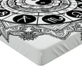 thumbnail image 2 of Ambesonne Peace Fitted Sheet, Mandala Art Harmony, Twin XL Size, Black White, 2 of 3