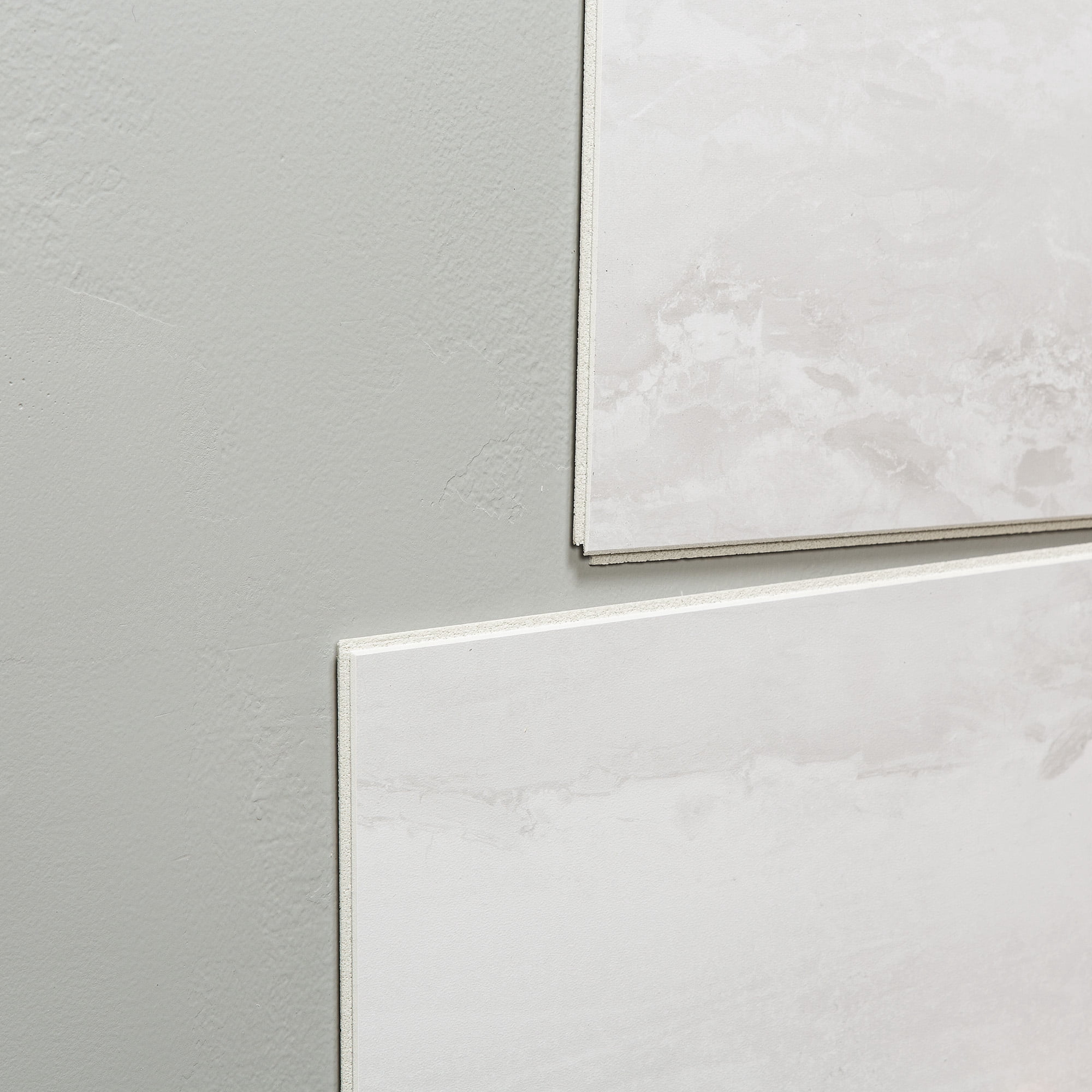 Palisade 25.6in x 14.8in Vinyl Wall Tile Shower Kit in Iced Pewter