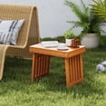 thumbnail image 2 of Gymax 2PCS Outdoor Folding Side Table Patio Acacia Wood End Table w/ Slatted Tabletop, 2 of 9