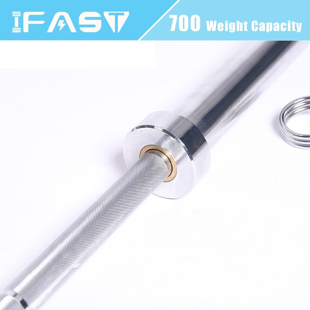 Home Gym Equipment, Barbell Bar for 2" Olympic Plates, Home Gym Weightlifting Bar 4Ft Solid Weight Bar 5Ft Fitness Training Curl Barbell 7.2Ft, Silver Exercise Equipment,Fitness Equipment