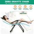 thumbnail image 6 of NAIZEA Zero Gravity Chair, Lawn Recliner, Folding Portable Reclining Lounge Chair with Removable Cushion, Headrest, Cup Holder, Supports up to 350lbs, 6 of 10