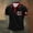 Black, variant on Men's Shirt with Embroidered Maple for Canada Day Celebration Comfortable Casual Knit Top Everyday Wear