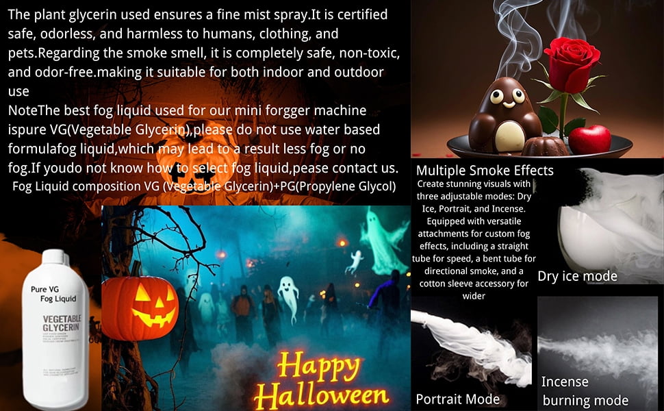 Portable Mini Fog Machine with Remote Control, Rechargeable Handheld Smoke Machine for Halloween, Photography, Cosplay, Parties & Video Effects