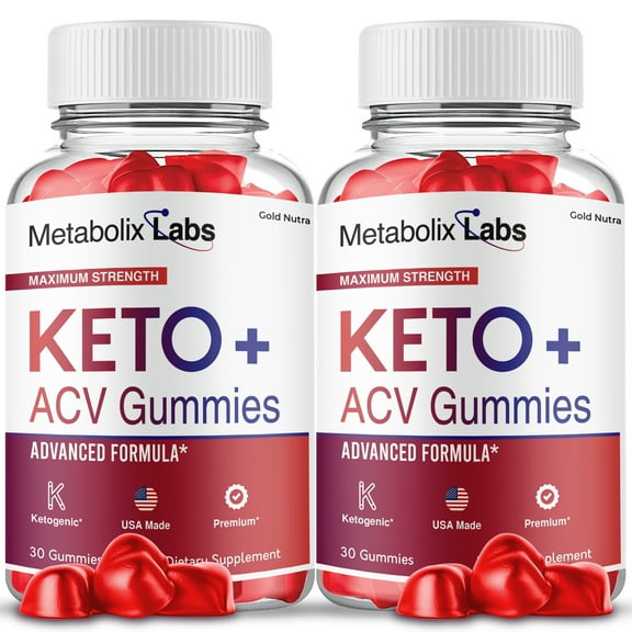 Metabolix Labs Keto ACV Gummies, Max Strength for Men and Women, Metabolix Apple Cider Vinegar, 2 Month Supply (2 Pack)