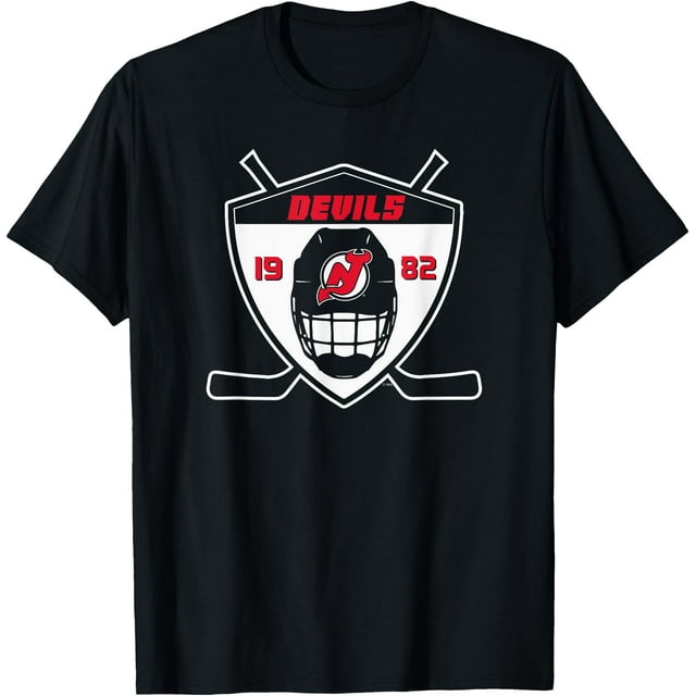 New Jersey Devils Shield T-Shirt Noir sous Licence Officielle - comme sur l'Image - m