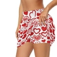 thumbnail image 2 of Garronmavis Valentines Red Hearts Print Valentines Day Skirt Womens Mini Golf Skort Size XL Athletic Shorts Pockets Mini Tennis Skirt Skort High Waisted Skirts Athletic Running, 2 of 7