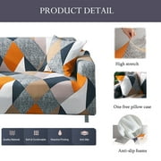 NEWEEN Sofa Cover High Stretch Elastic Fabric 1 2 3 Seater Sofa Slipcover Chair Loveseat Couch Cover Polyester Spandex Furniture Protector Cover with 1 Pillowcase (3 Seater, Checkerboard)