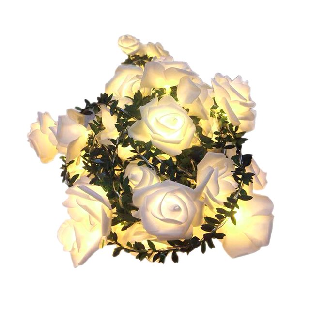 CAIROYAR Lámpara de cadena de rosas LED Cadena de luces LED de enredadera de rosas Decoración navideña para fiestas en el hogar