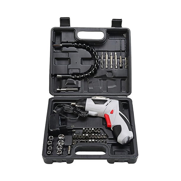 Riwesomey Juego de herramientas de reparación de 45 Uds., juego de destornilladores de varilla con mango de taladro eléctrico, juego de enchufes de Jardín y Patio Blanco Riwesomey TO005279-01