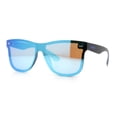 thumbnail image 6 of Kush Premium Mens Shield Horn Rim Mirror Lens Sunglasses Black Blue Mirror, 6 of 9