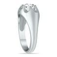 thumbnail image 2 of SZUL Women's AGS Certified 1 Carat Men's Diamond Solitaire Flower Ring in 10K White Gold, 2 of 5
