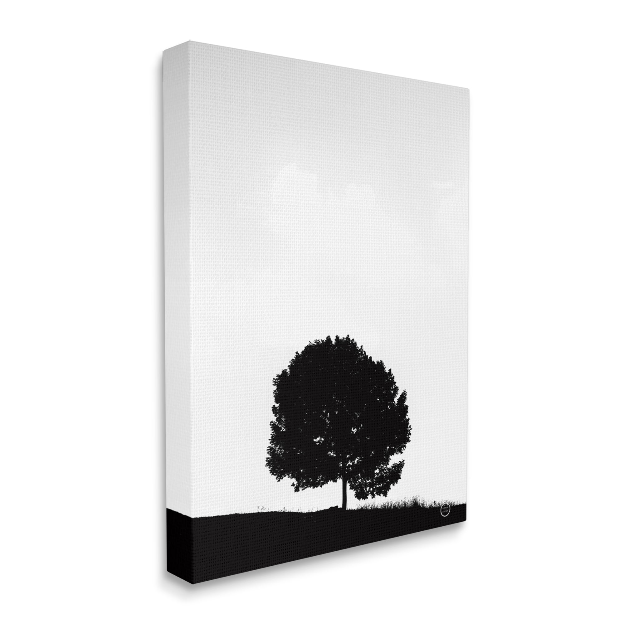 Stupell Industries Minimal Sycamore Tree Silhouette Black White Nature Photography, 24 x 30, Design by Nathan Larson