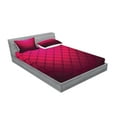 thumbnail image 2 of Ambesonne Geometric Fitted Sheet & Pillow Sham Set, Damask Vintage Design, Full, Hot Pink Fuchsia, 2 of 2