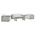 thumbnail image 2 of Modway Aura 6 Piece Outdoor Patio Wicker Rattan Set in Gray White, 2 of 10