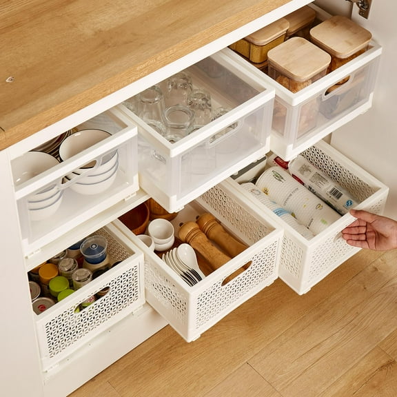 YUYU Apominton Pull out organizer cabinet for kitchen bedroom -White