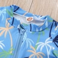 thumbnail image 5 of HCNTES Infant Baby Boy Girls Rash Guard Swimsuit Short Sleeve Zipper Bathing Suit Toddler One Piece Swimwear Sunsuit Sky Blue,18-24 M, 5 of 7