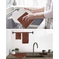 thumbnail image 5 of Dark Brown Kitchen Dish Towels for Drying Dishes Set of 2, Vintage Country Monochrome Chocolate Color Waffle Weave Microfiber Hand Tea Bathroom Towels Quick Dry & Absorbent Towel 12x12, 5 of 7