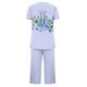 thumbnail image 4 of Sexy Pijama Conjunto para las Mujeres, Cuello Redondo Blusa de Manga Corta Y Pantalones, Traje de Moda Casual, 4 of 9