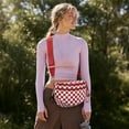 thumbnail image 3 of Checkered Crossbody Bag,Spacious Bum Bags for Women Nylon Crossbody Fanny Packs Checkered Purse Belt Wallet, 3 of 14