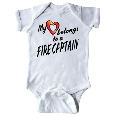 

Inktastic My Heart Belongs to a Fire Captain with Red Heart Gift Baby Boy or Baby Girl Bodysuit