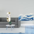 thumbnail image 2 of Espejo de pared,Espejo decorativo nórdico para colgar en la pared,Alfombra de área,Alfombra de área para sala de estar o dormitorio con diseño de ondas flocadas,Alfombra de baño Ocean, 2 of 8