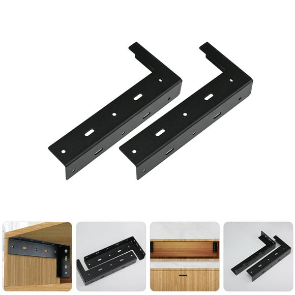 HAMPPLIES 2Ud Soportes De Pared Para Colgar Gabinete De Fuerte Color Negro Para Uso En Escritorio Y Pared