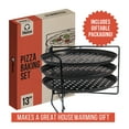 thumbnail image 5 of Chef Pomodoro Pizza Baking Set with 3 Pizza Pans and Pizza Rack, Non-stick Perforated Pizza Trays, for Oven, Grill, Barbeque (13-Inch Pans), 5 of 5