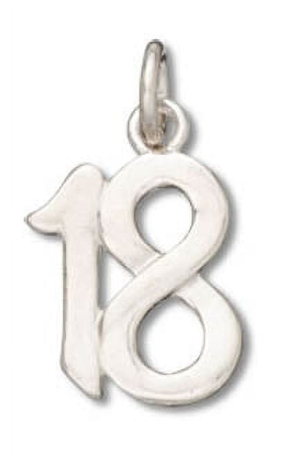 Sterling Silver #18 Birthday Charm with Split Ring Item #53030