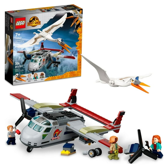 LEGO Jurassic World Quetzalcoatlus Plane Ambush Set 76947, with Dinosaur Toy Figure and Airplane Model, 2022 Movie Inspired